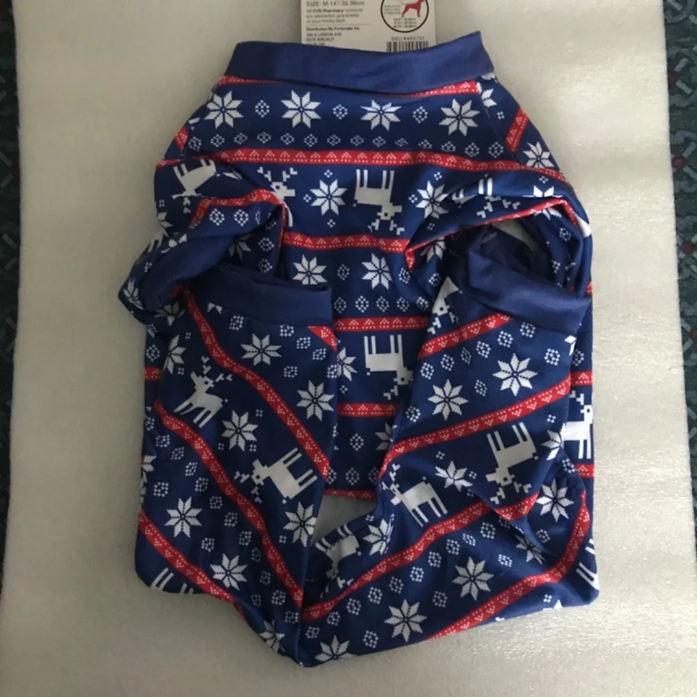 Pet Central Reindeer Dog Pajama NEW Size M-14”/35.56cm